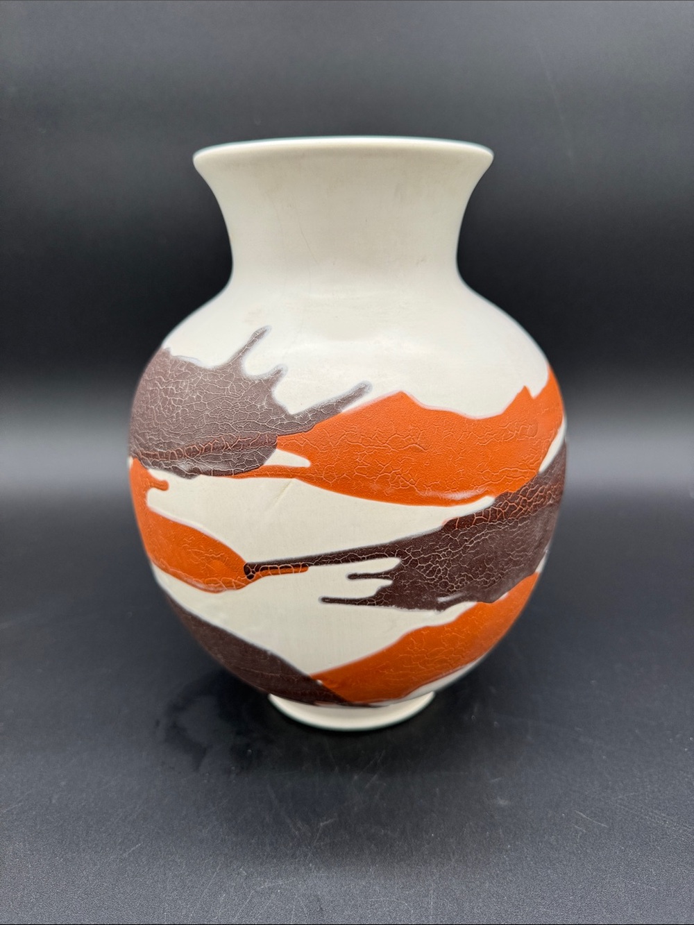 Royal Haeger Earth Wrap Vase Vintage Mid Century Modern Orange Brown MCM Large
